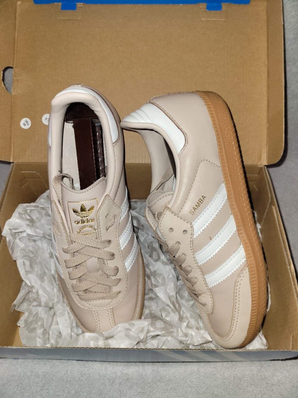 Adidas Samba 🚺Women's OG Originals Sneakers Size 7 Wonder Taupe Tan Gum (#2463)